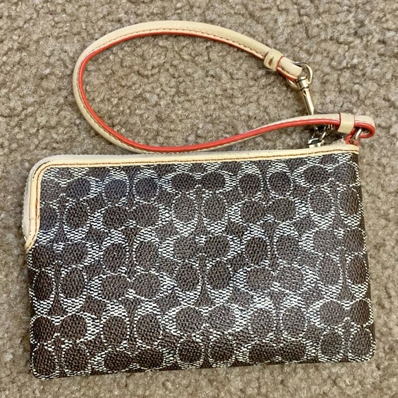 Coach Wristlet with Coral Accents - Picture 2 of 4